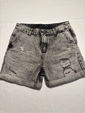 Gray Distressed Women's Jean Shorts